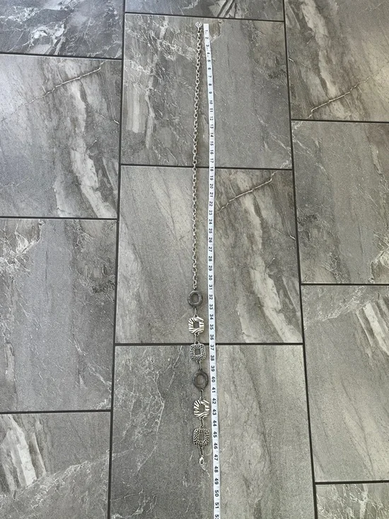 🩶 Vintage Chico's Silver Animal Print Belt One Size Heavy Chain - Picture 4 of 6